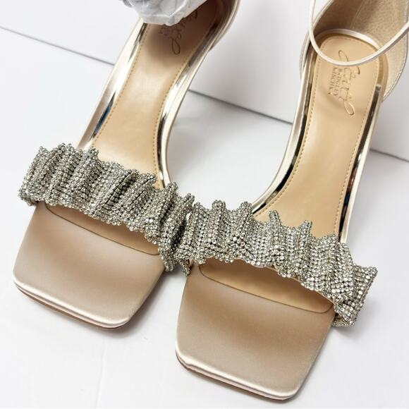 JEWEL BADGLEY MISCHKA RIDLEY WOMEN HEELS SIZE 9 BRAND NEW WITH BOX CHAMPAGNE - Picture 5 of 11